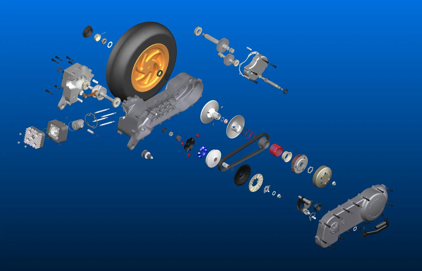 Motor assembly — exploded view
